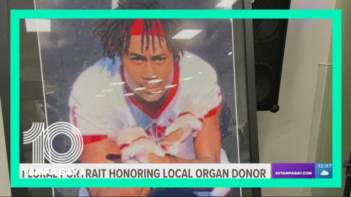 Floral portrait honoring local organ donor unveiled