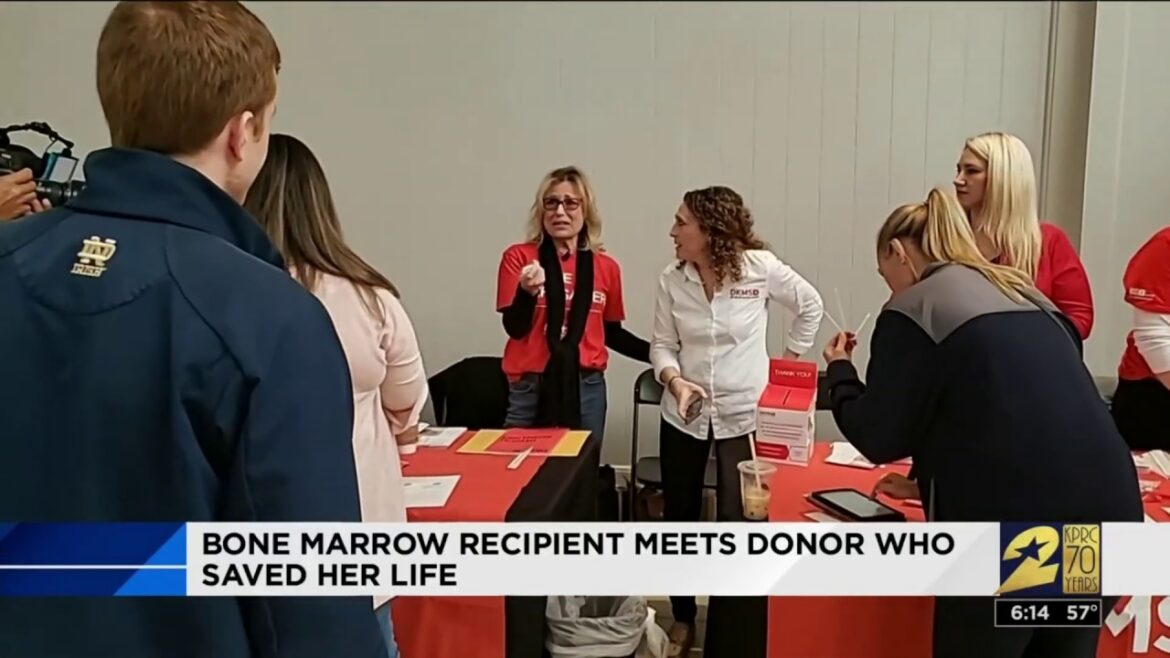 Bone marrow recipient meets donor who saved her life